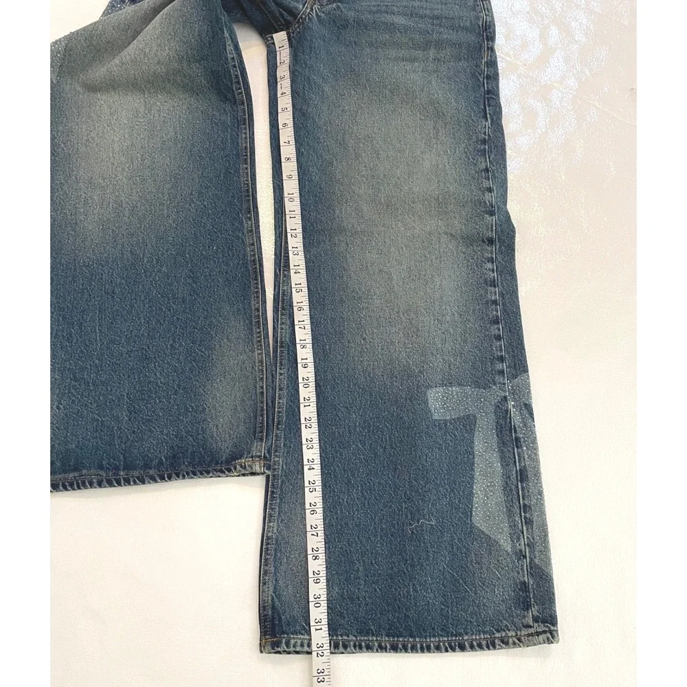 Lucky Brand Lucky Legends Jeans Women 12/31 Ultra Wide Leg Low Rise Y2K Coquette